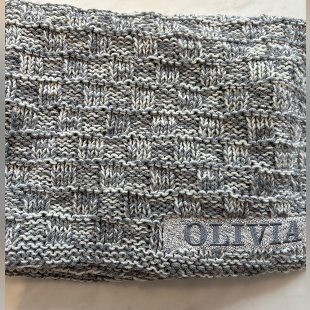 Olivia Gray Knit Blanket